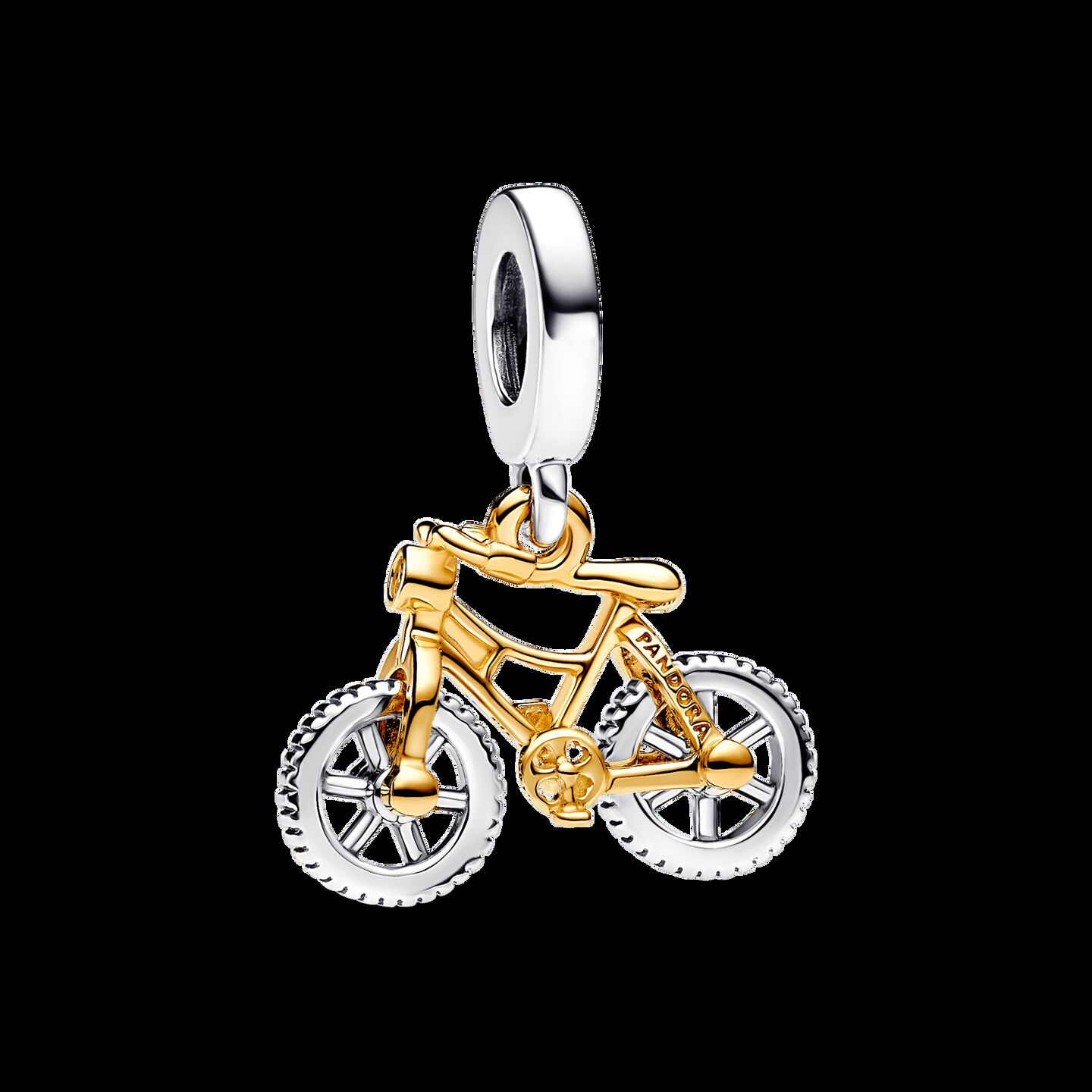 Женский шарм Pandora Two-tone Spinning Wheels Bicycle Dangle Charm, цвет: Двухцветный — фото 2