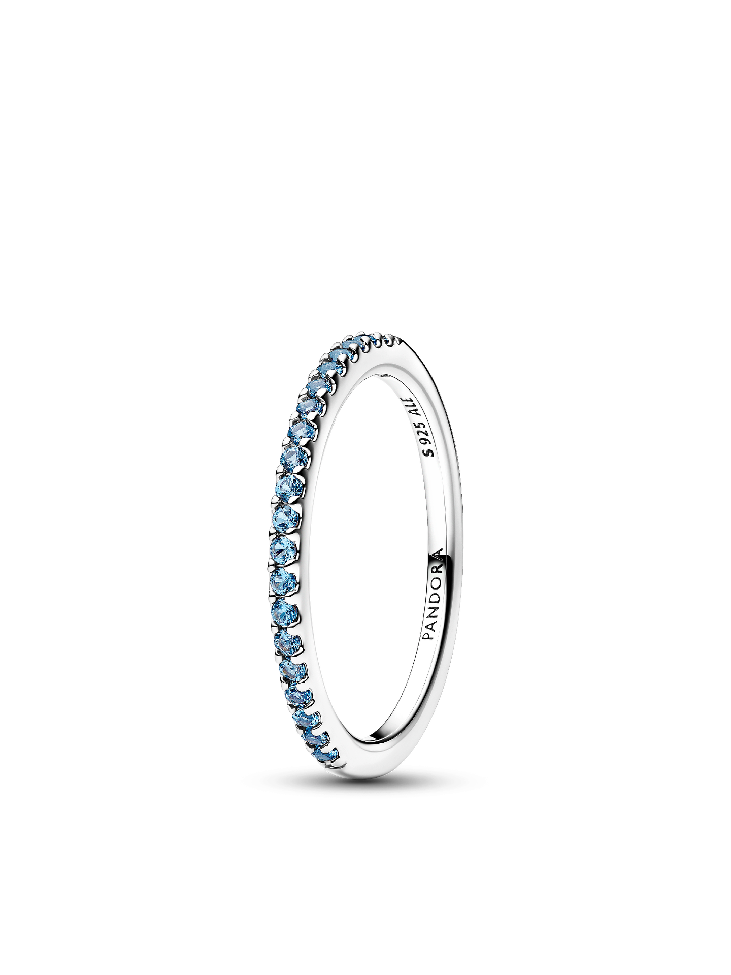 Женское кольцо Pandora Sparkling Aquamarine Half-Eternity Band, цвет: Серебро — фото 1
