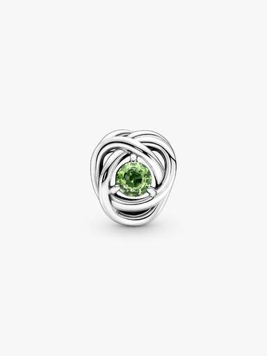 August Spring Green Eternity Circle Charm