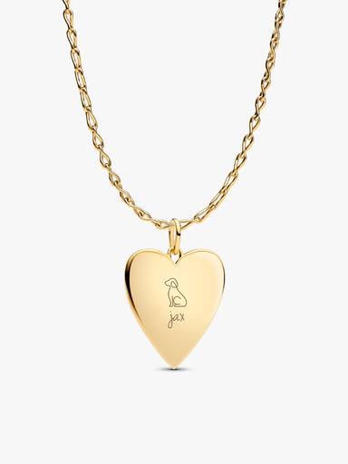 Engravable Oversized Heart Tag Pendant Necklace