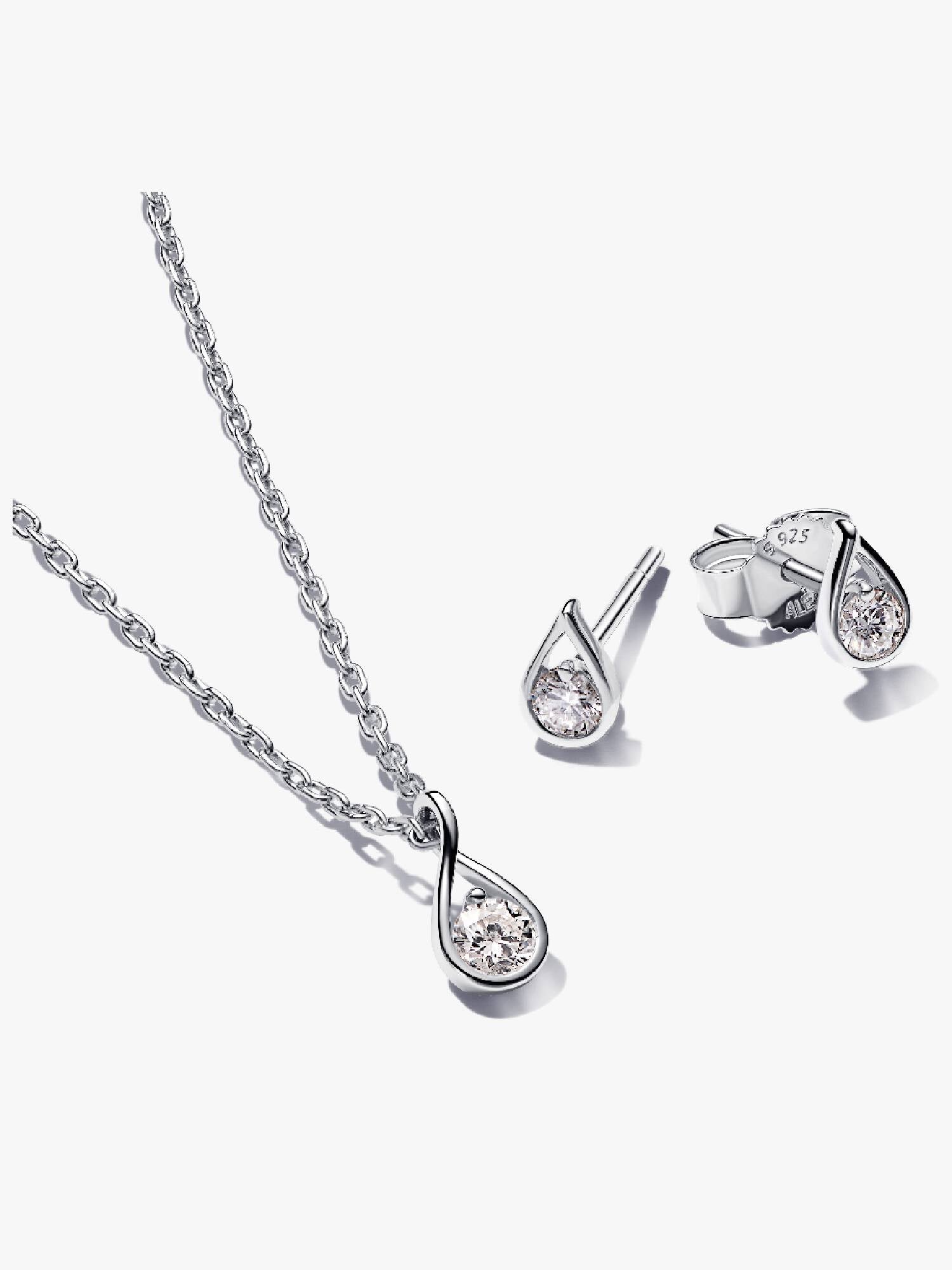 Pandora Infinite Lab-grown Diamond Jewelry Gift Set, Sterling Silver