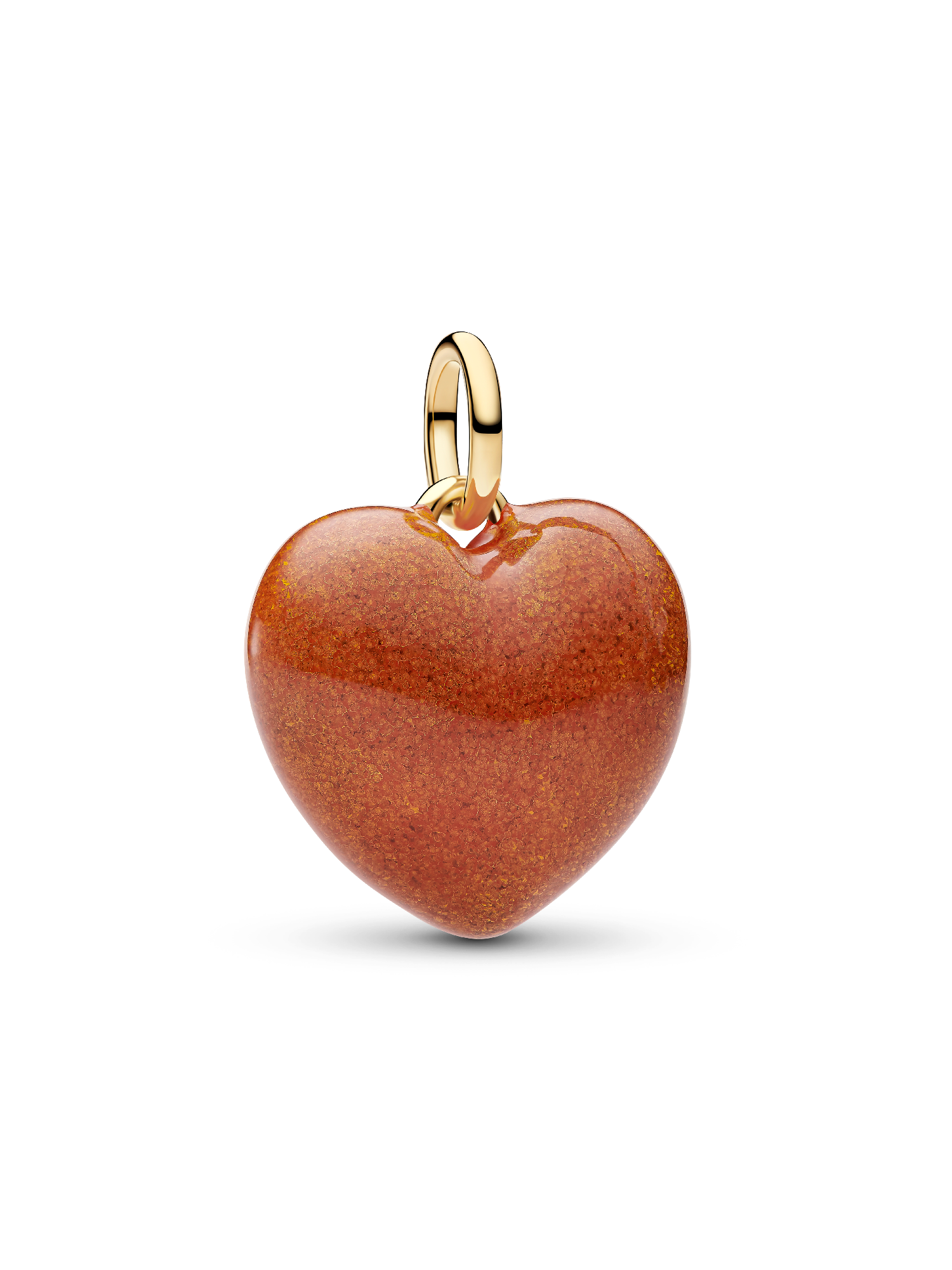 Orange Puffy Heart Dangle Charm