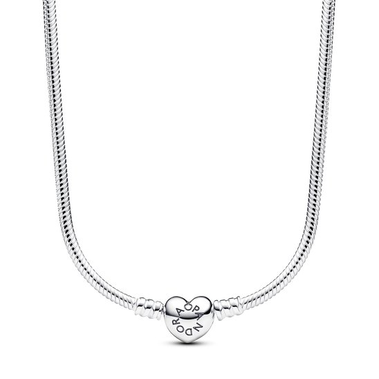 Pandora Moments Heart Clasp Snake Chain Necklace