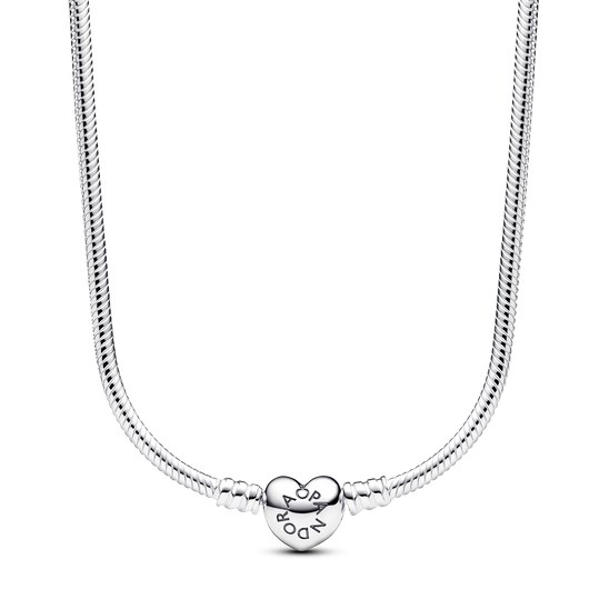 Pandora Moments Heart Clasp Snake Chain Necklace