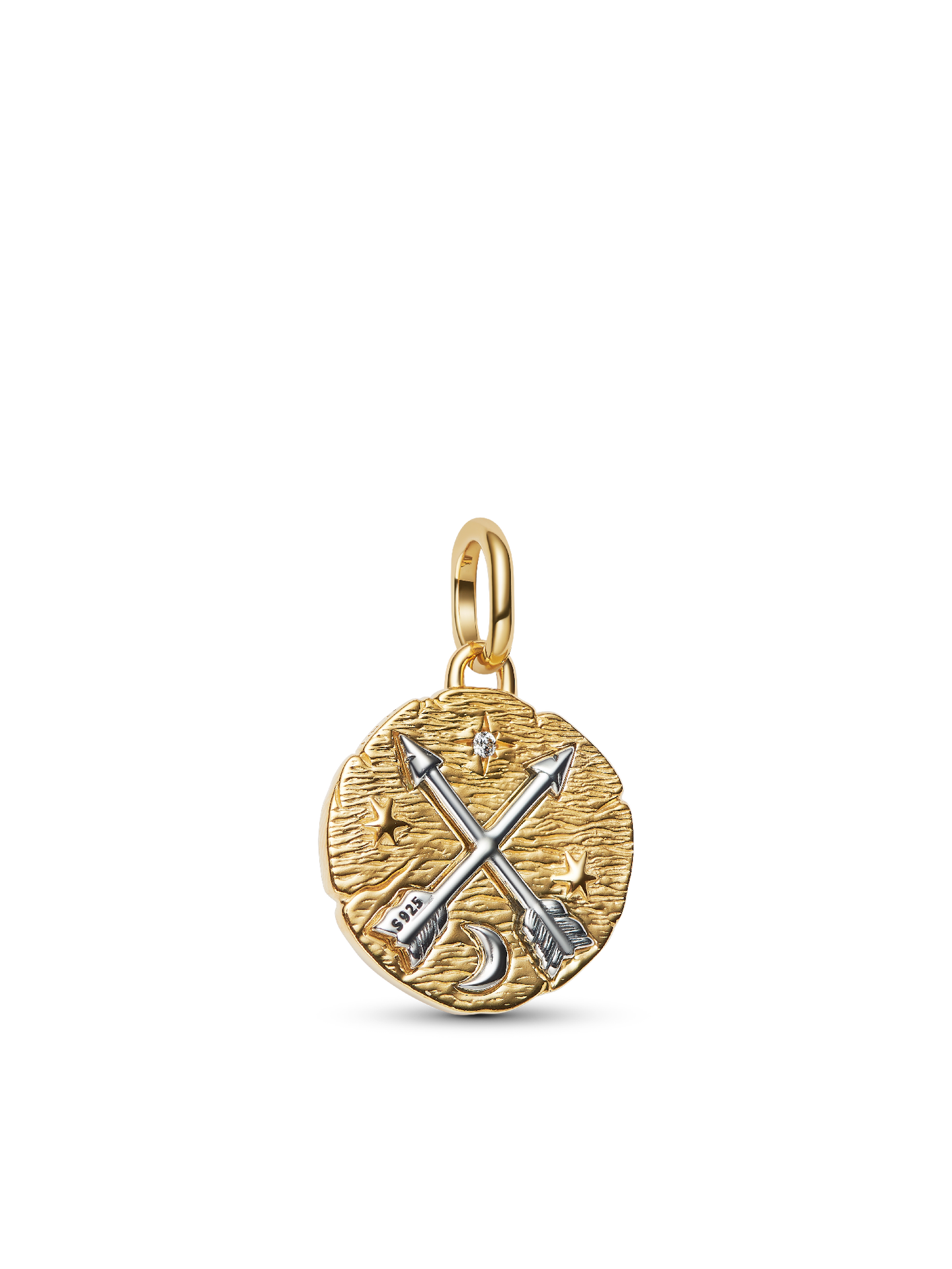 Женский шарм Pandora Crossing Arrows Medallion Charm, цвет: Двухцветный — фото 1
