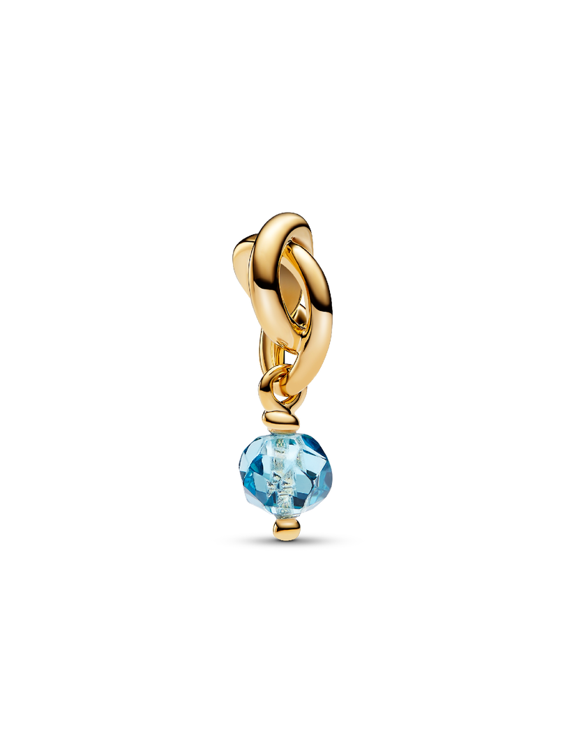 March Sea Aqua Blue Eternity Circle Dangle Charm