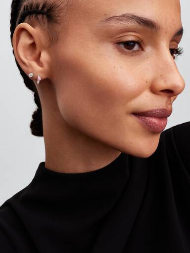 Pandora Era Bezel Sterling Silver Lab-grown Diamond Earrings