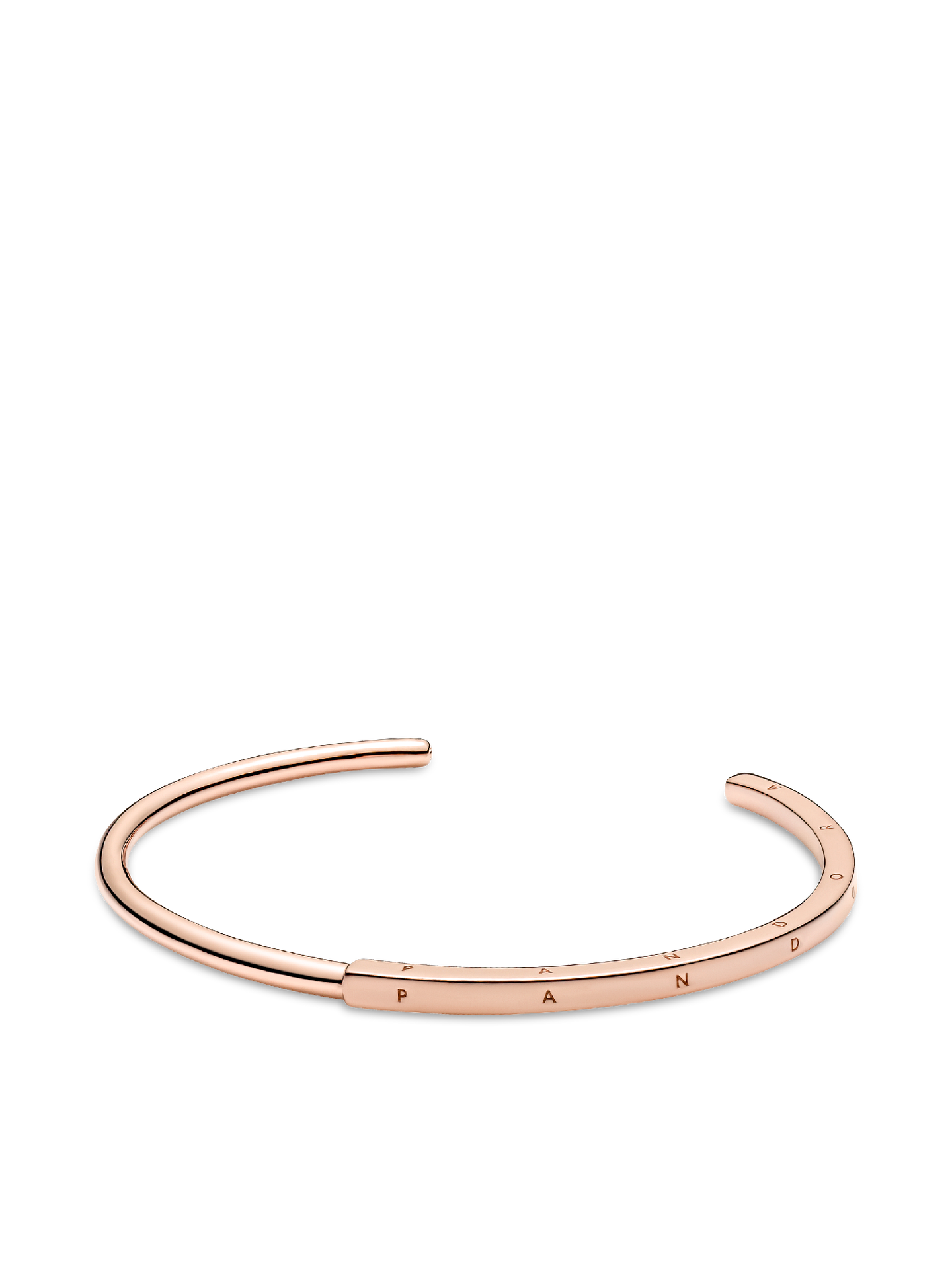 Женский браслет Pandora Signature I-D Open, цвет: Покрытие розовым золотом — фото 1