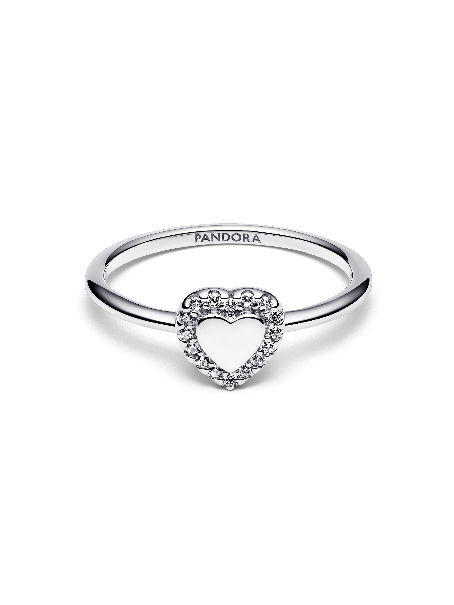 Engravable Heart Halo Ring