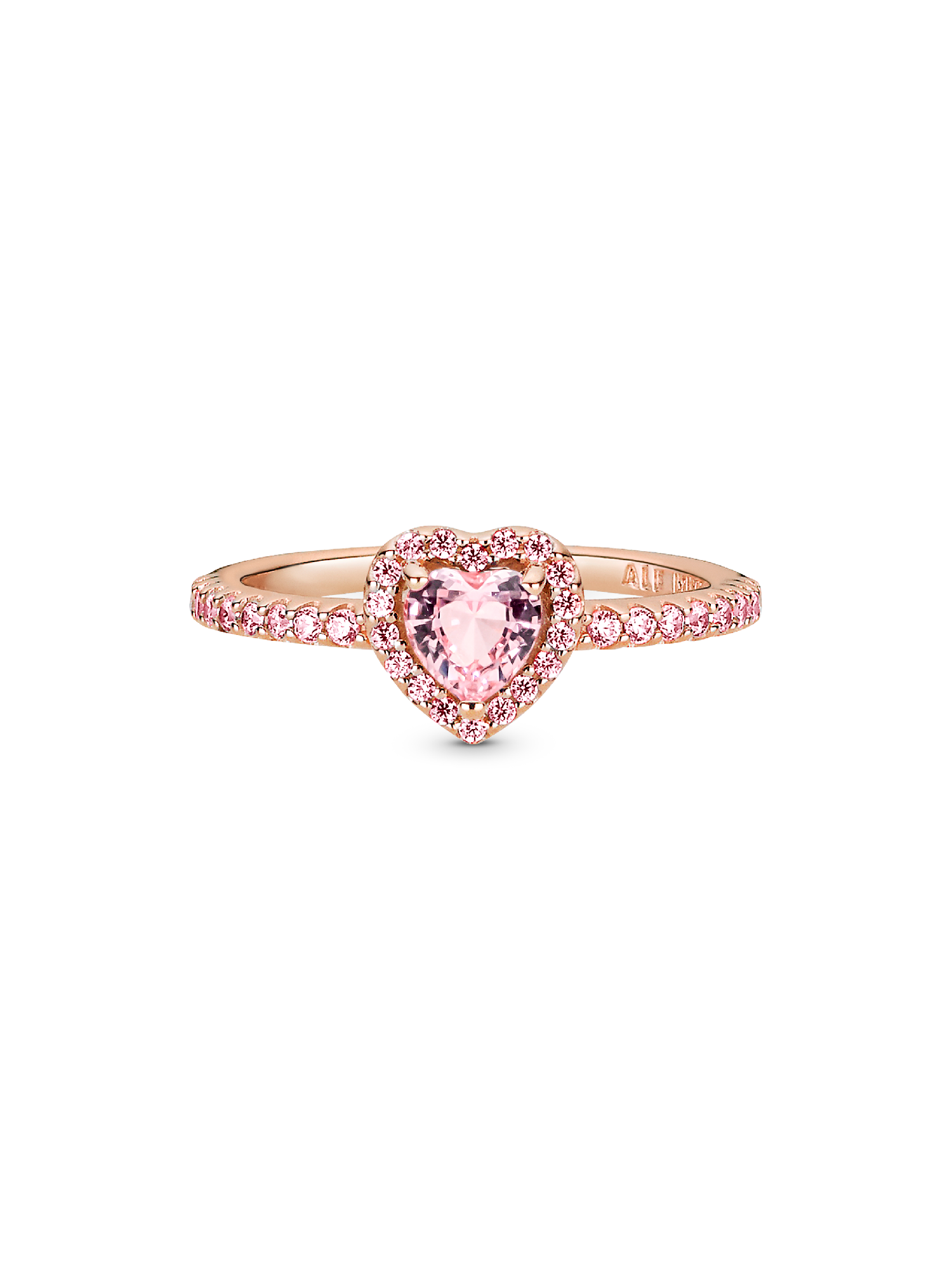 Sparkling Elevated Heart Ring | Rose gold plated | Pandora US