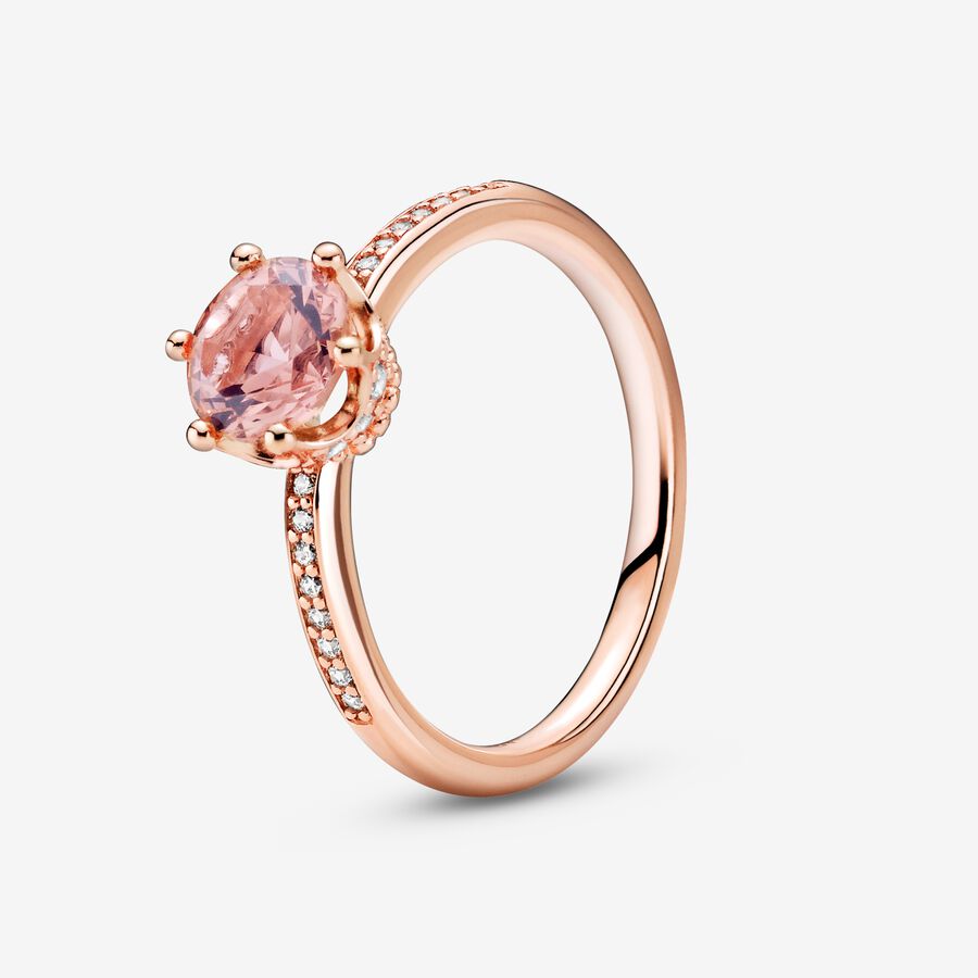 Sweet Romantic Pink Rings for women Crystal Zirconia Engagement