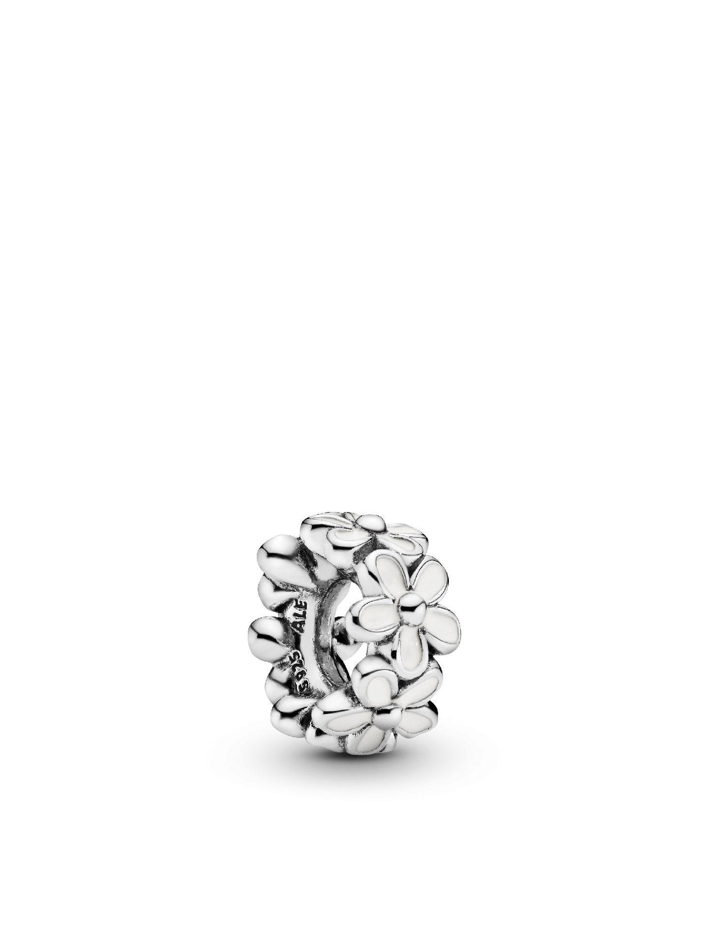 Женский шарм Pandora White Daisy Flower Spacer Charm, цвет: Серебро — фото 1