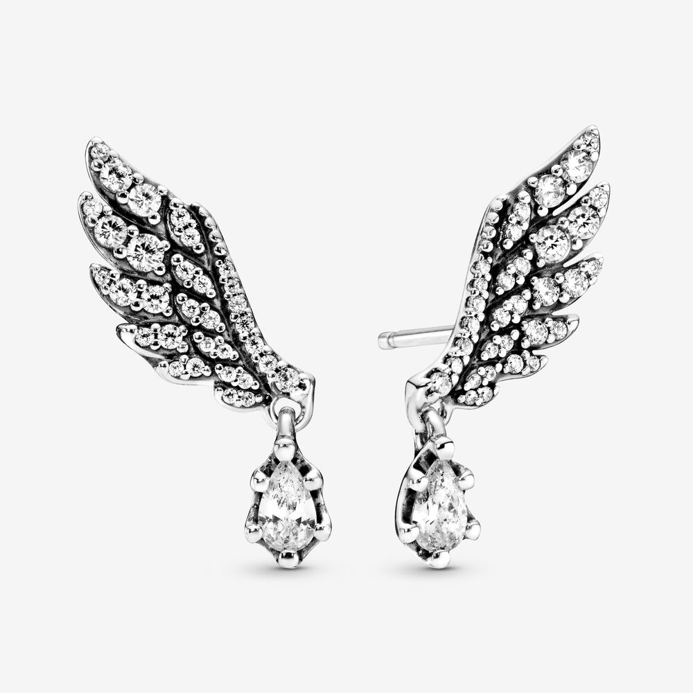 Dangling Angel Wing Stud Earrings