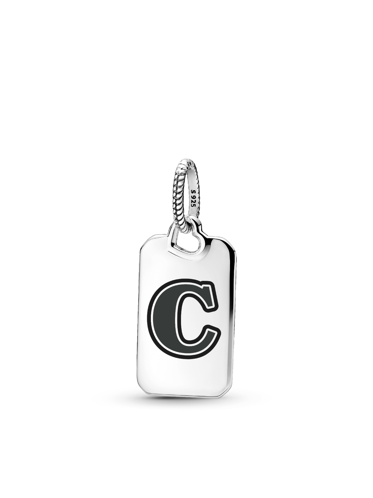 Женская подвеска Pandora Letter C Rectangle, цвет: Серебро — фото 1