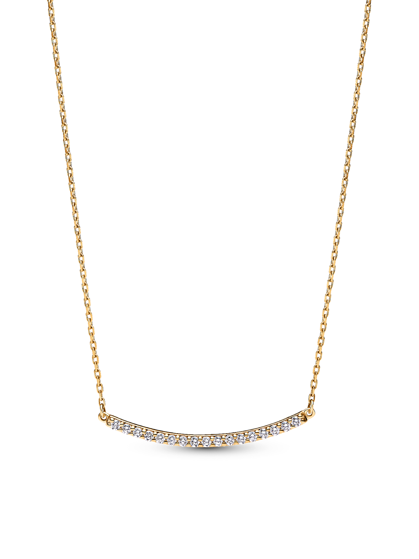 Женское колье Pandora Era 14k Gold Lab-grown Diamond Pavé Bar, цвет: Золотой — фото 1