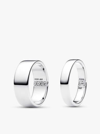 His & Hers Silver Secret Engraving Ring Set