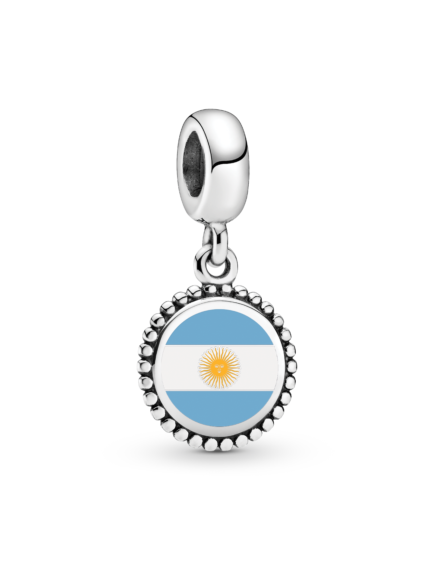 Женский шарм Pandora Argentina Flag Charm, цвет: Серебро