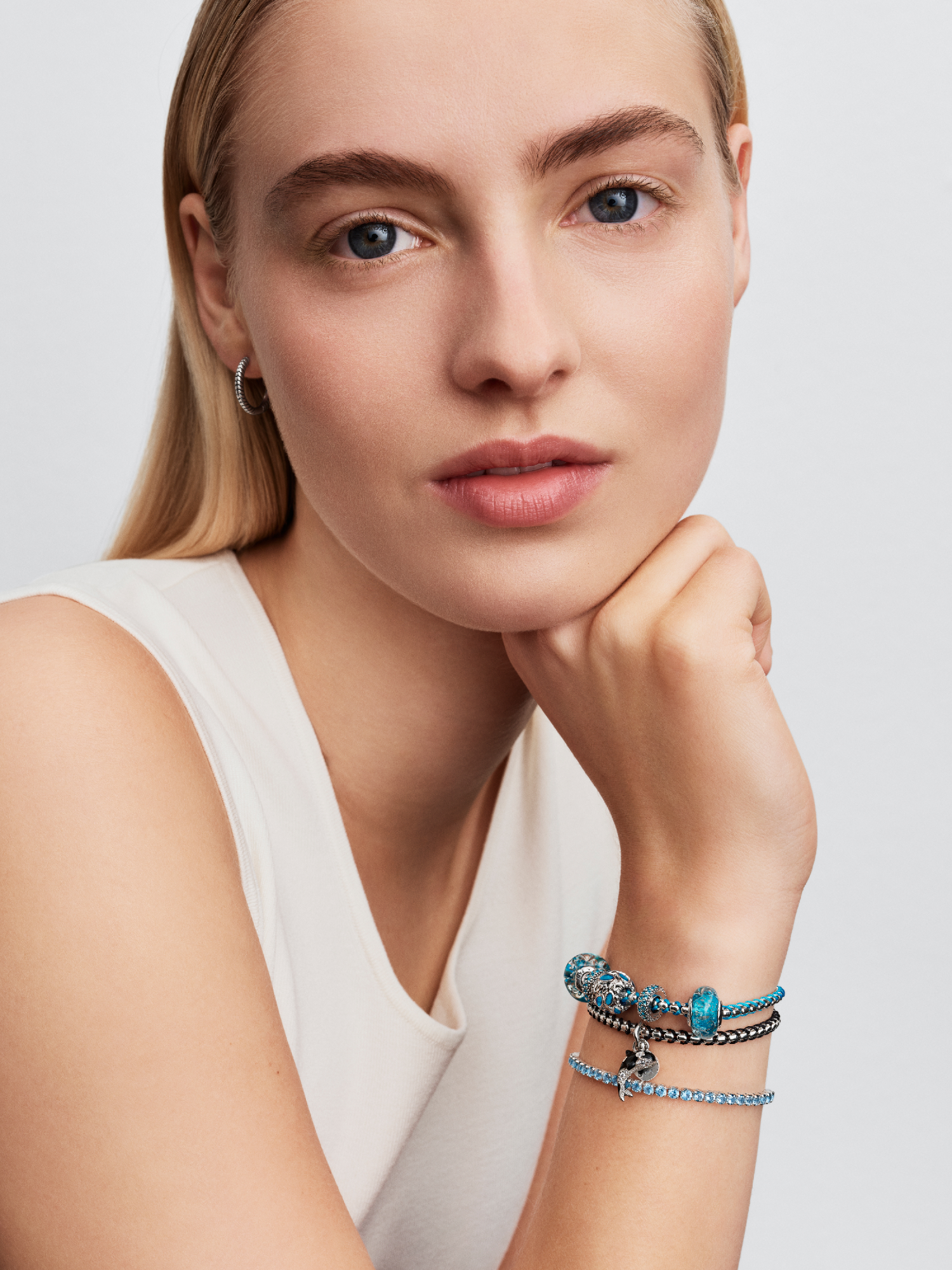 Black Cord Box Chain Bracelet | Sterling silver | Pandora US