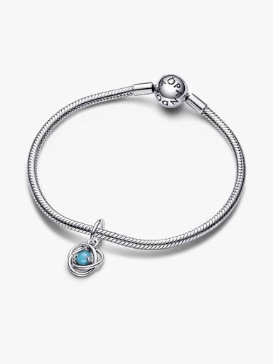 FINAL SALE - Turquoise Blue Eternity Circle Dangle Charm