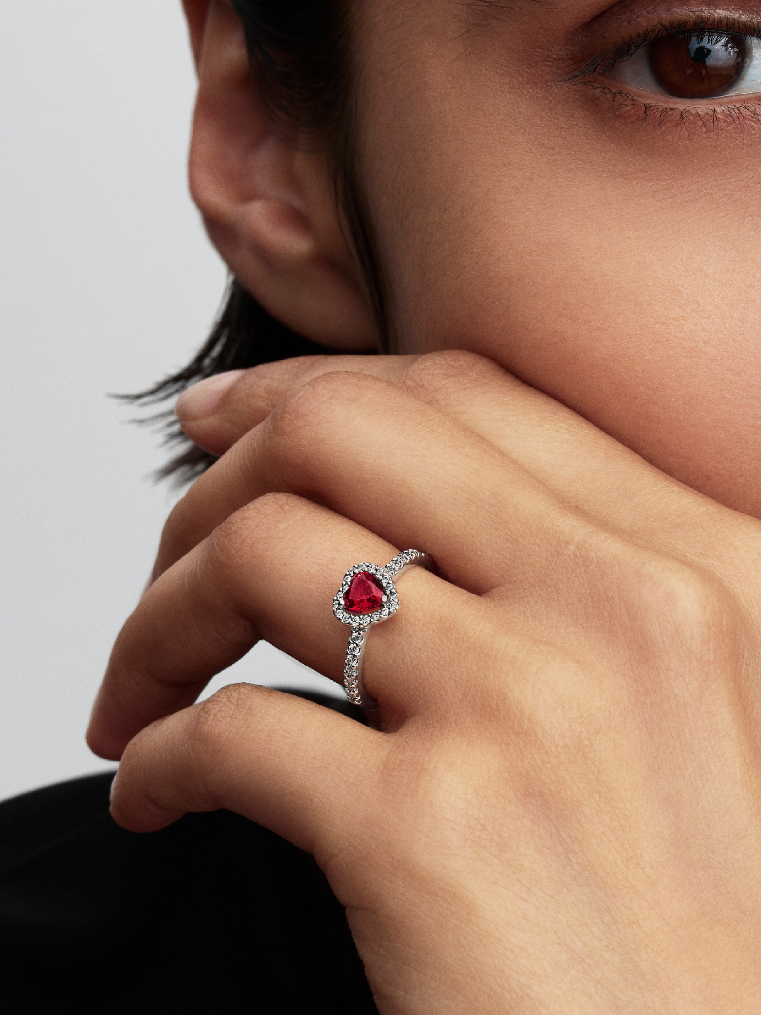 Elevated Fuchsia Rose Heart Ring