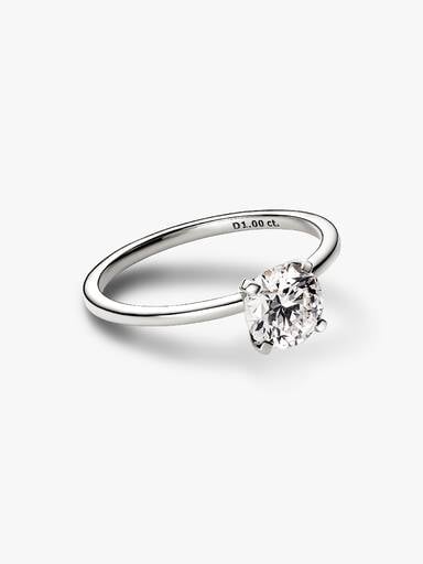 Pandora Era 14k White Gold Lab-grown Diamond Ring