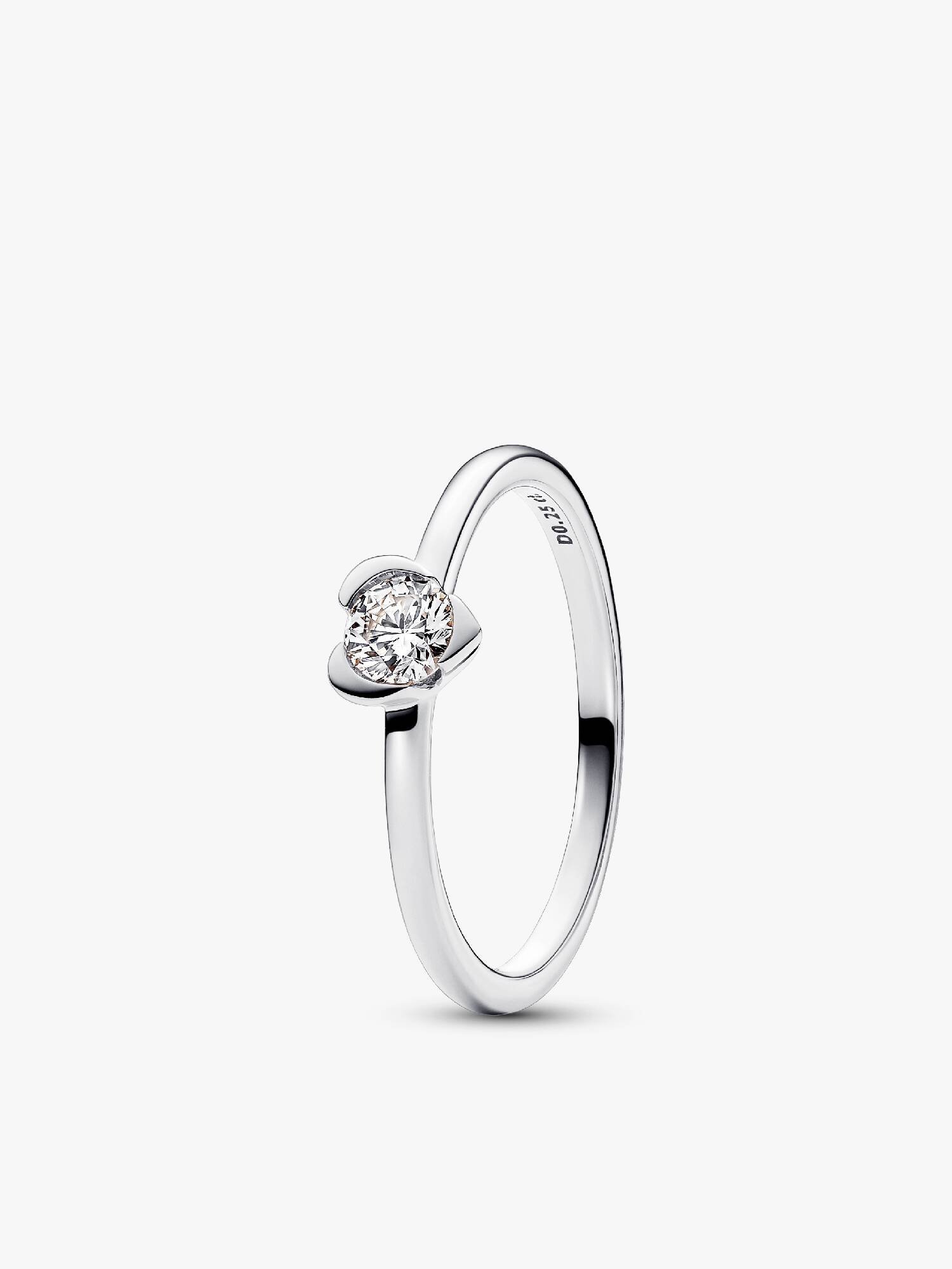 Pandora Talisman Sterling Silver Lab-grown Diamond Heart Ring