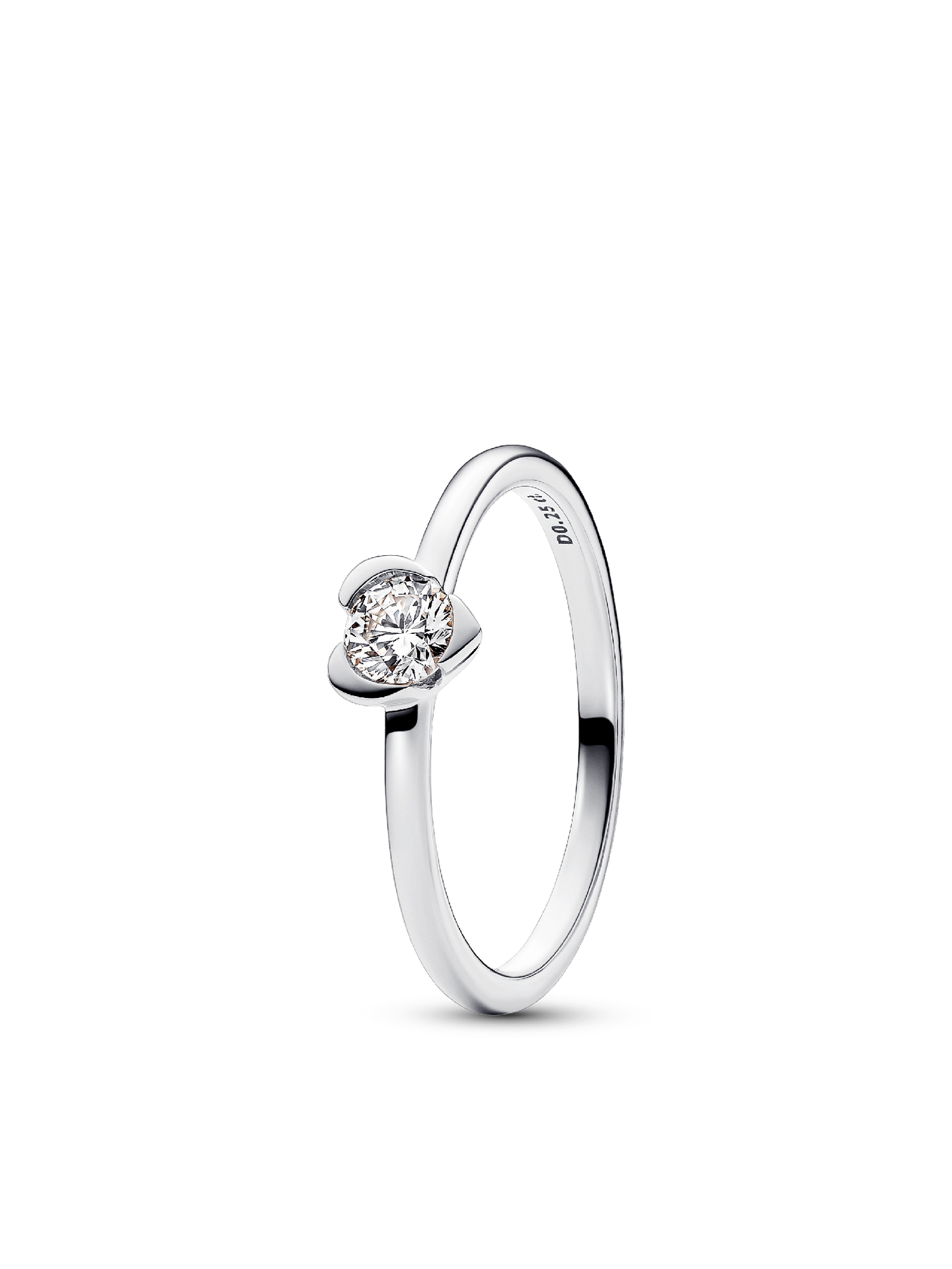 Женское кольцо Pandora Talisman Sterling Silver Lab-grown Diamond Heart, цвет: Серебро — фото 1