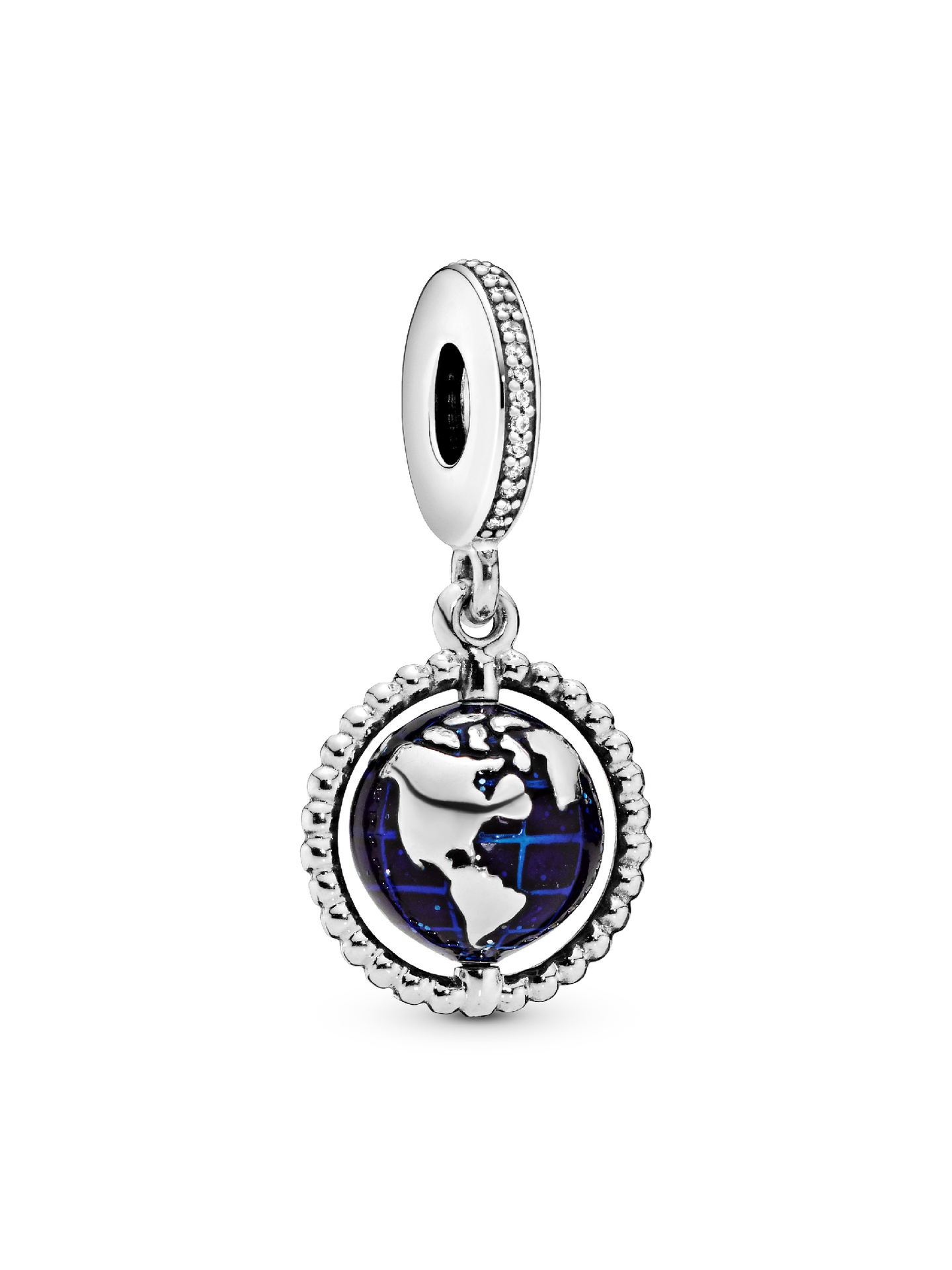 Женский шарм Pandora Spinning Globe Dangle Charm, цвет: Серебро — фото 1