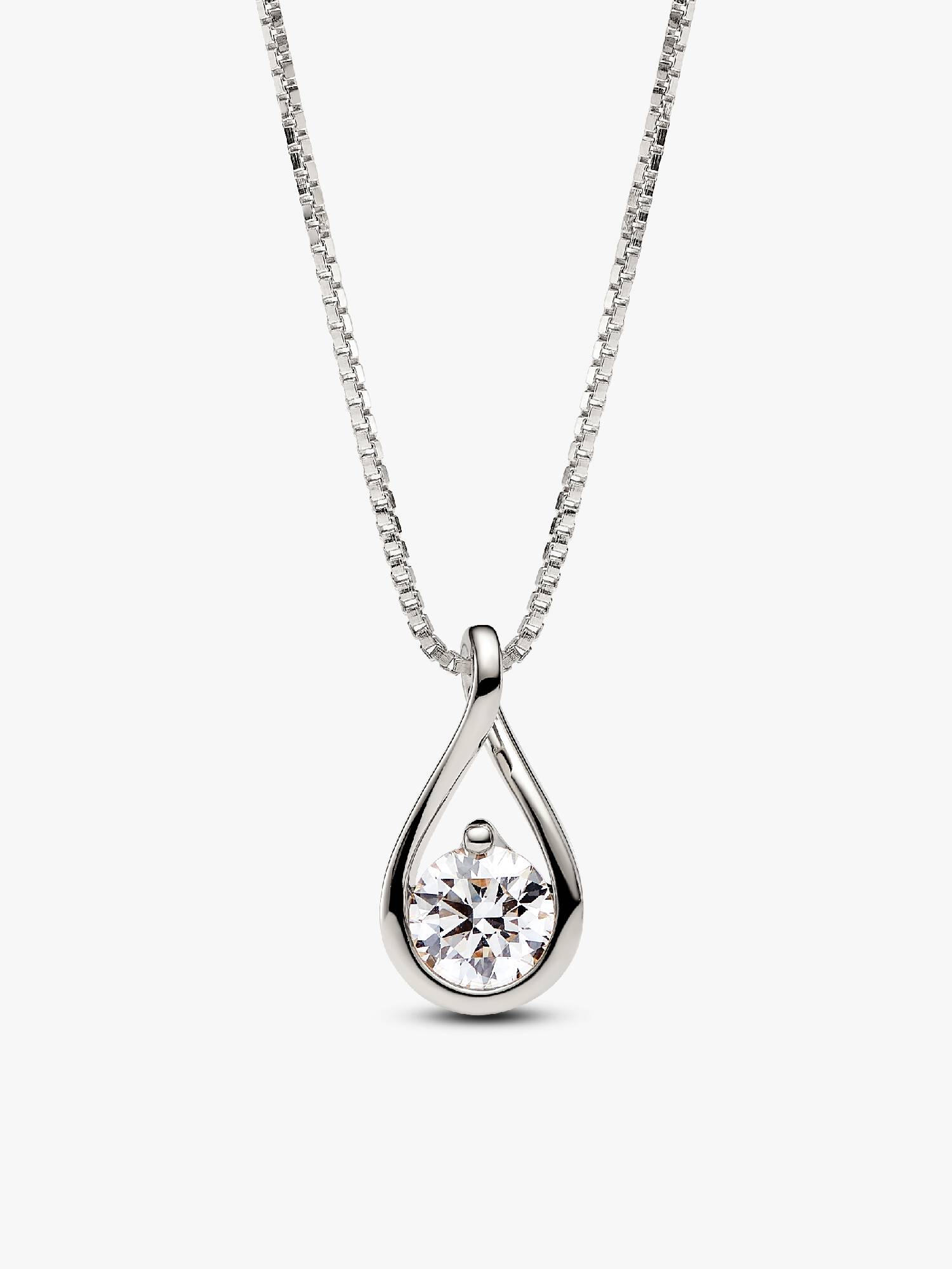 Pandora Infinite 14k White Gold Lab-grown Diamond Pendant Necklace