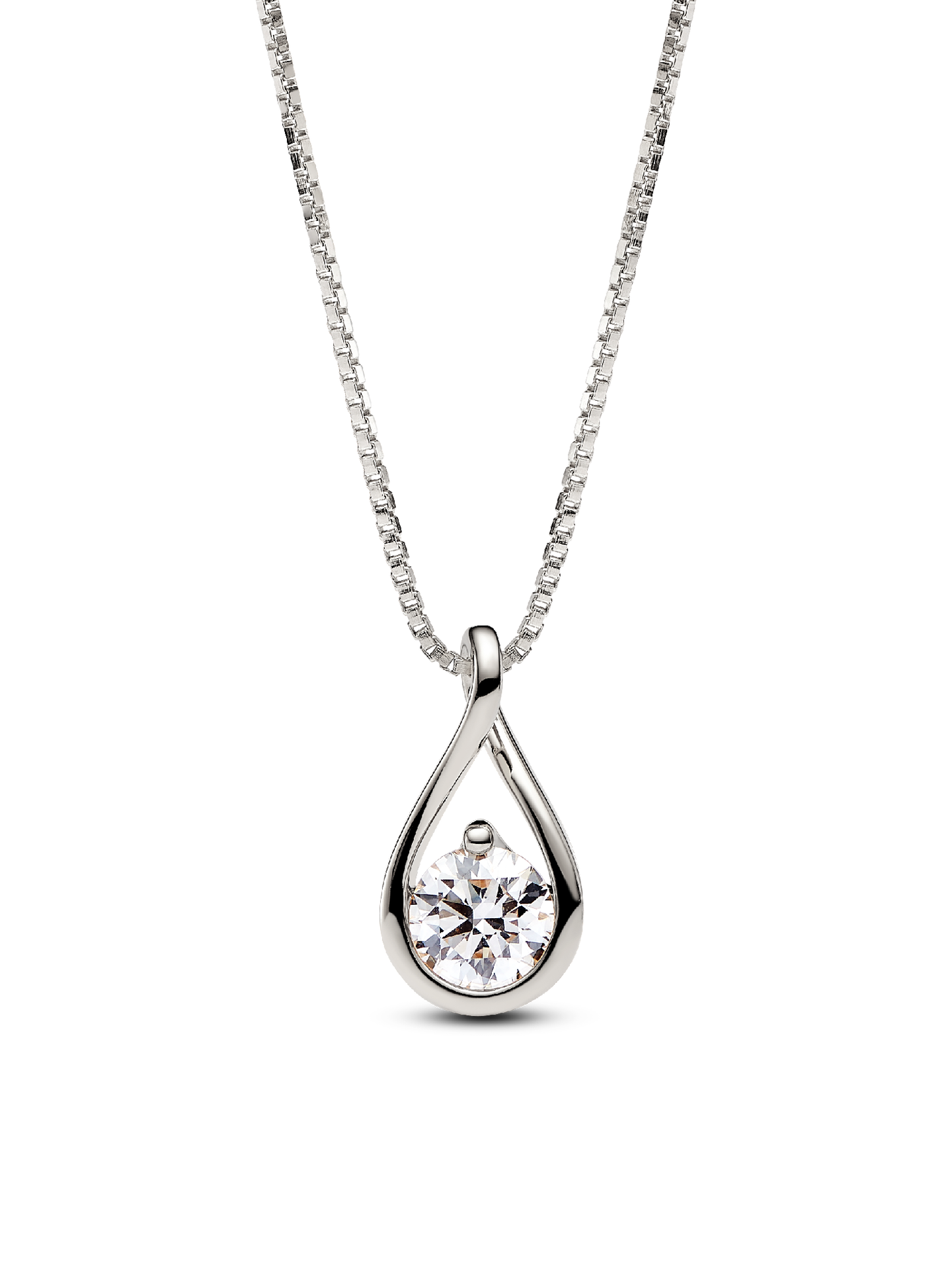 Женские колье Pandora Infinite 14k White Gold Lab-grown Diamond Pendant #353224C01, цвет: Белое золото — фото 1