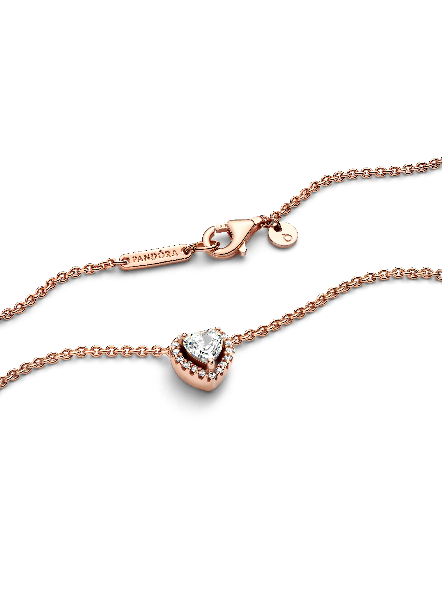 Sparkling Heart Collier Necklace | Rose gold plated | Pandora US