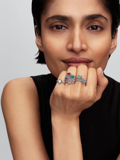 Elevated White Heart Ring