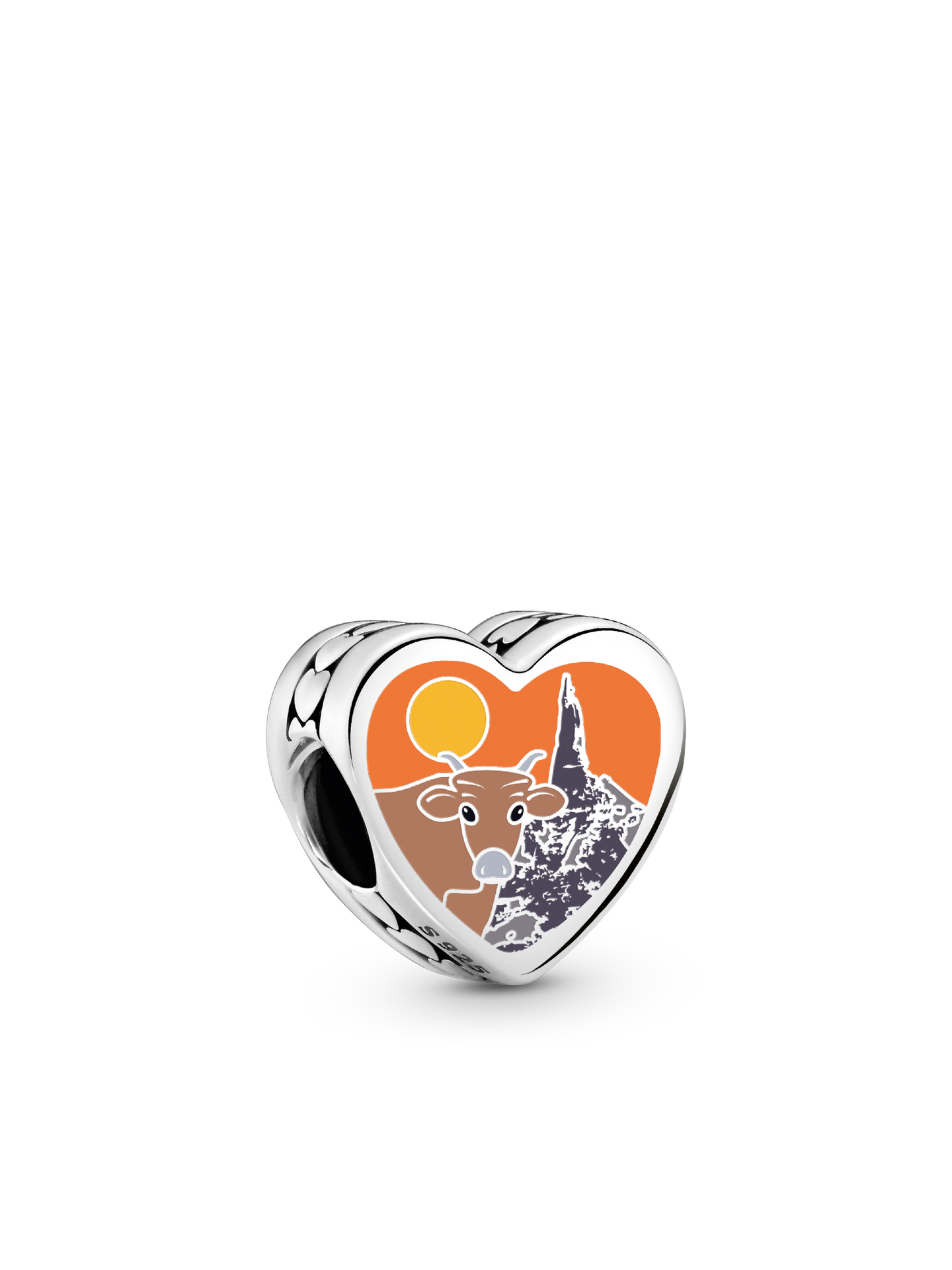 Женский шарм Pandora Nebraska Heart Charm, цвет: Серебро — фото 1