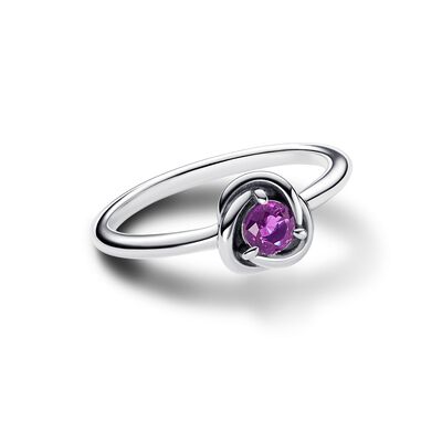February Purple Eternity Circle Ring