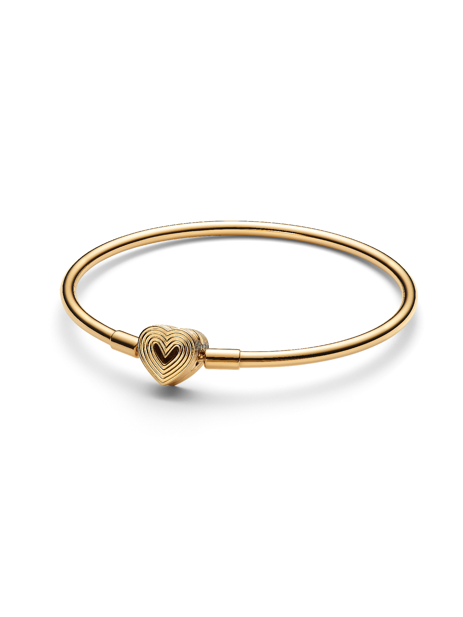 Pandora Radiating Heart Clasp Bangle, Gold-Plated GWP 2025