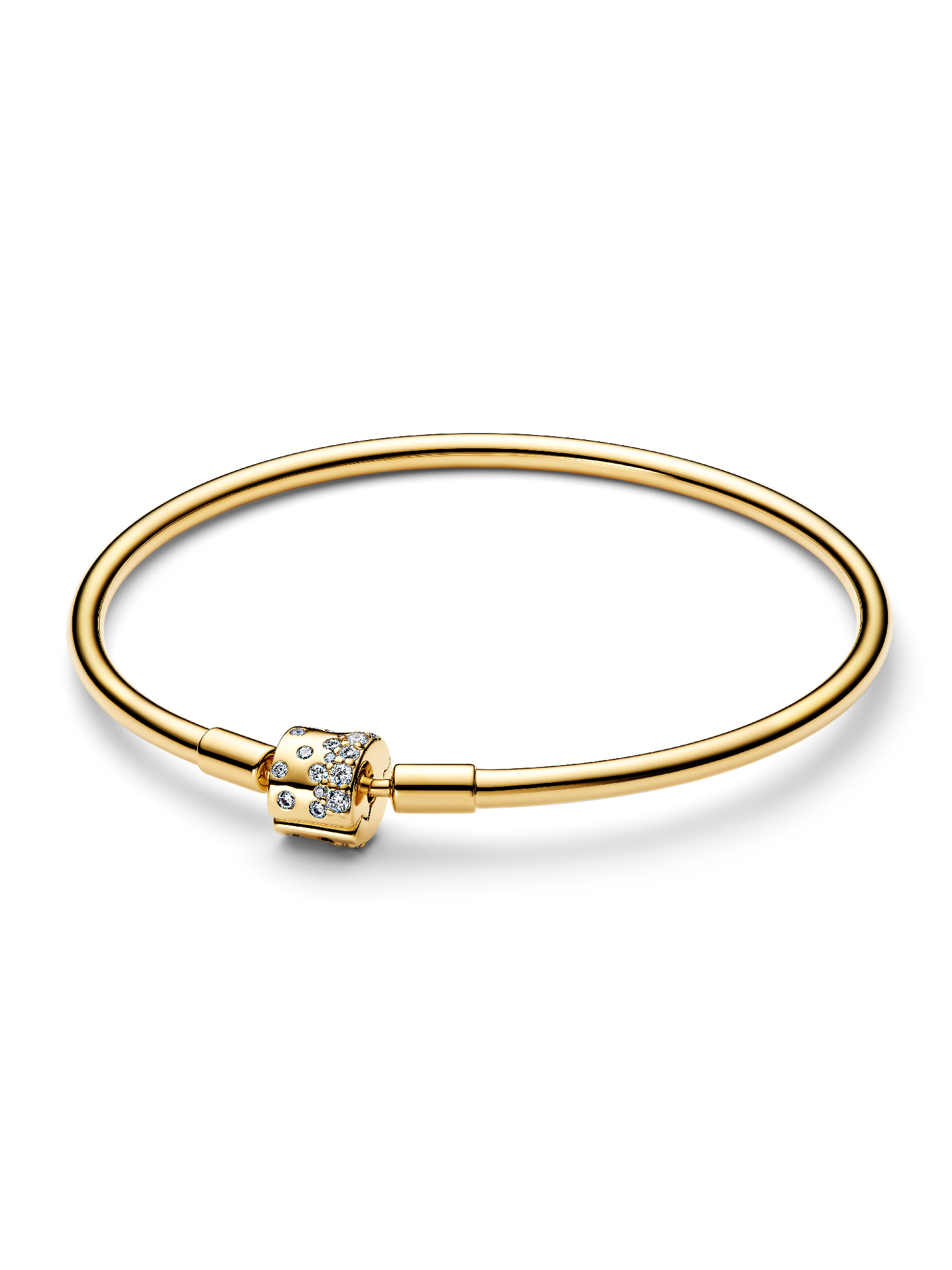 Pandora Sparkling Gold-Plated Barrel Clasp Bangle GWP 2025