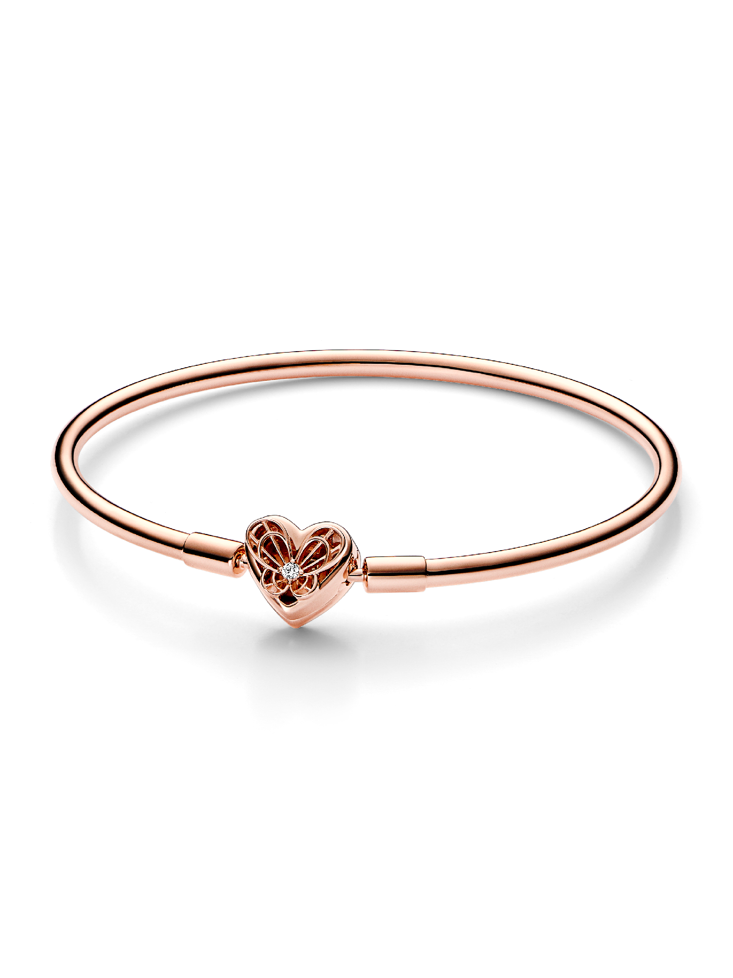 Pandora Moments Heart & Butterfly Bangle, Rose Gold-Plated GWP 2023