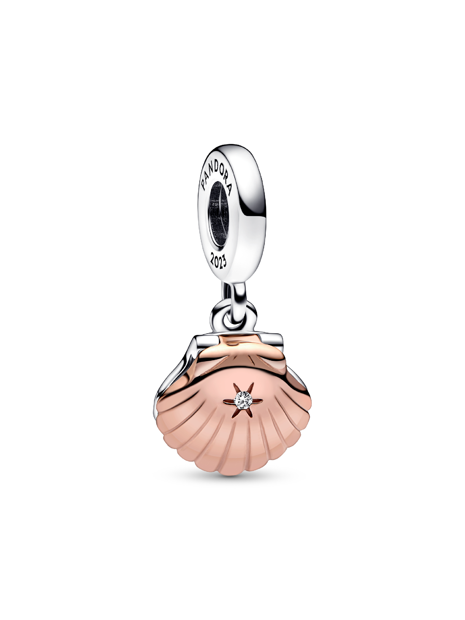 Pandora Club 2023 Sea Shell & Treated Freshwater Cultured Pearl Dangle Charm