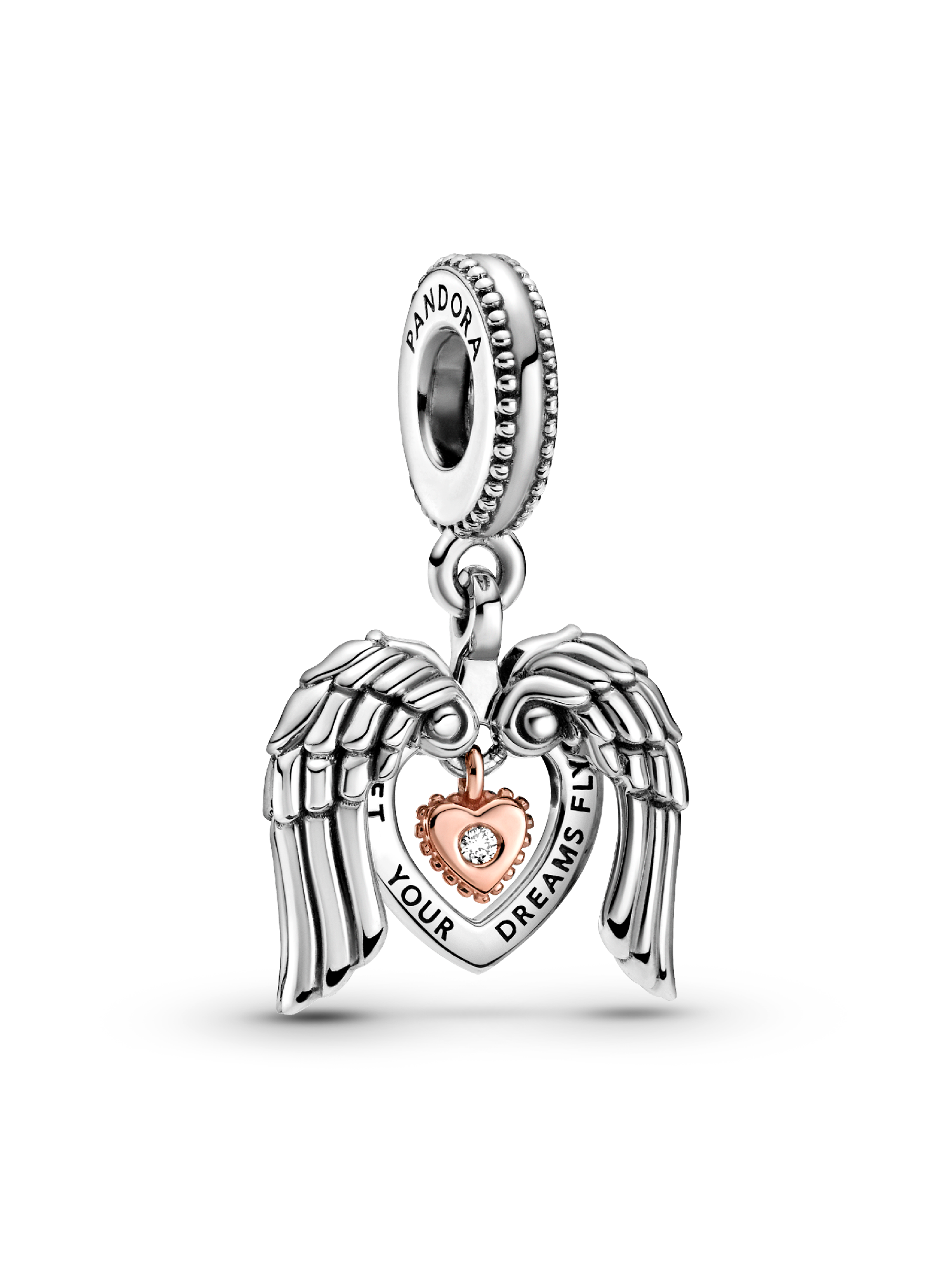 Pandora Club 2021 Angel Wings & Heart Dangle Charm