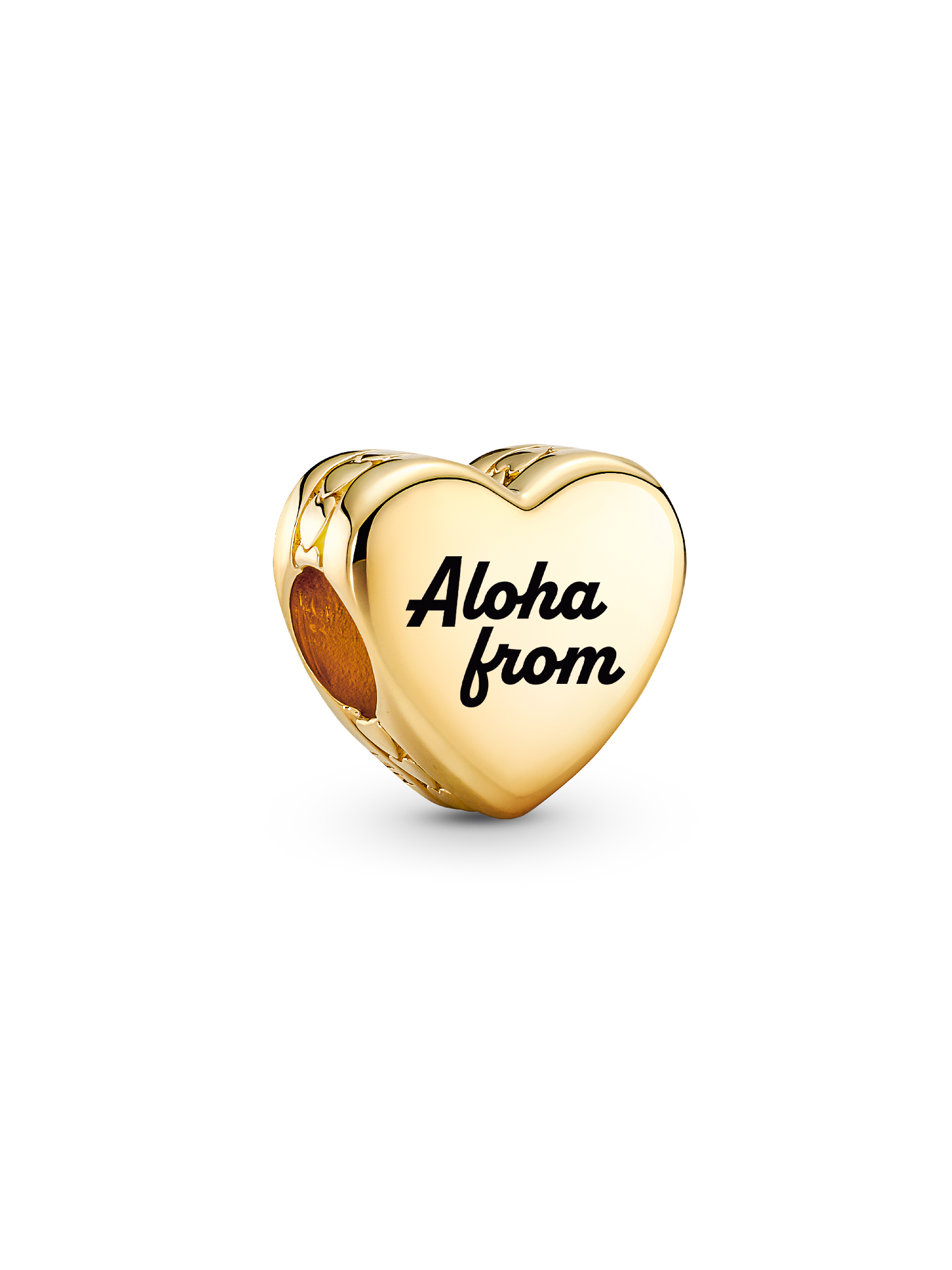 Aloha From Hawaii Heart Charm, Gold-Plated