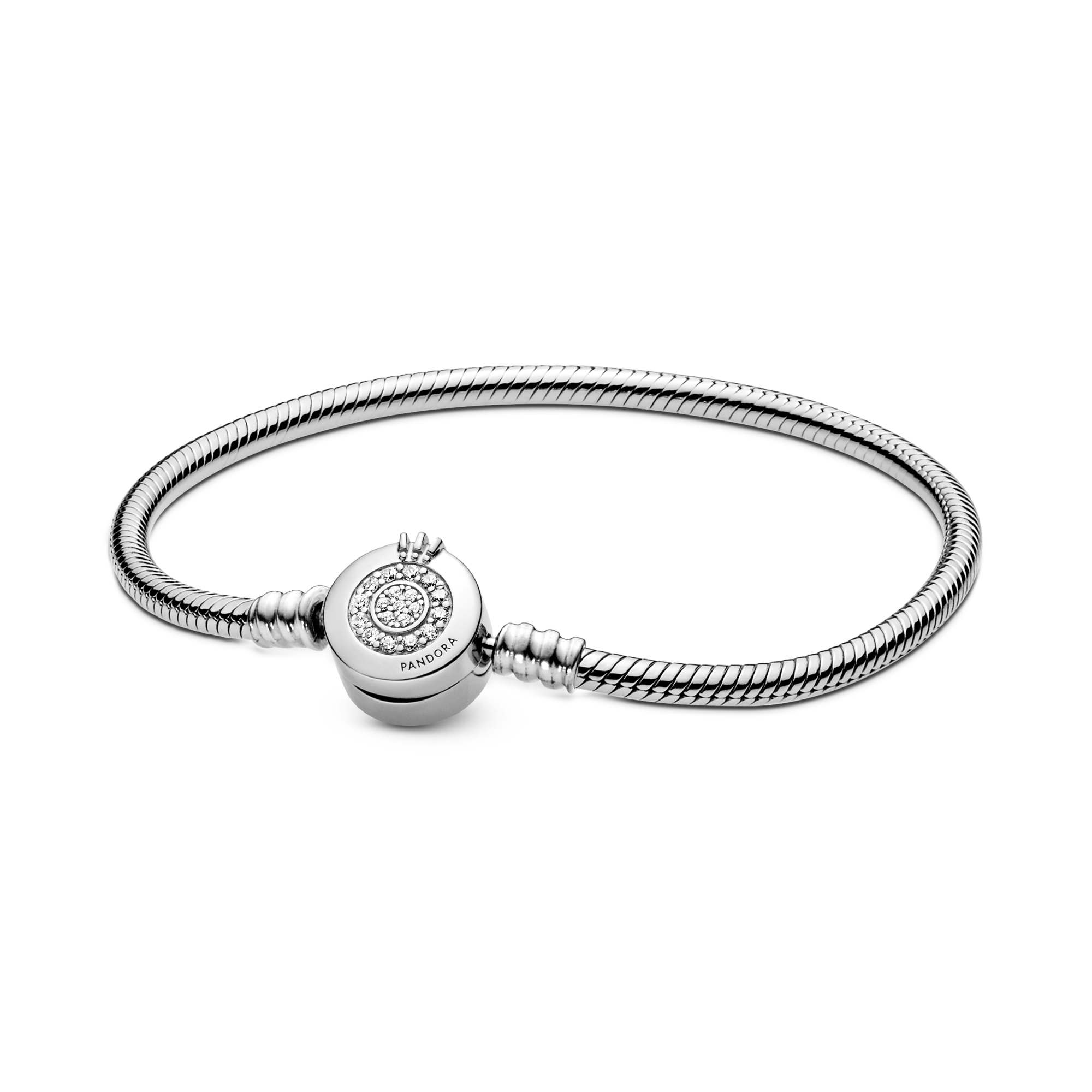 Pandora Moments Sparkling Crown O Snake Chain Bracelet