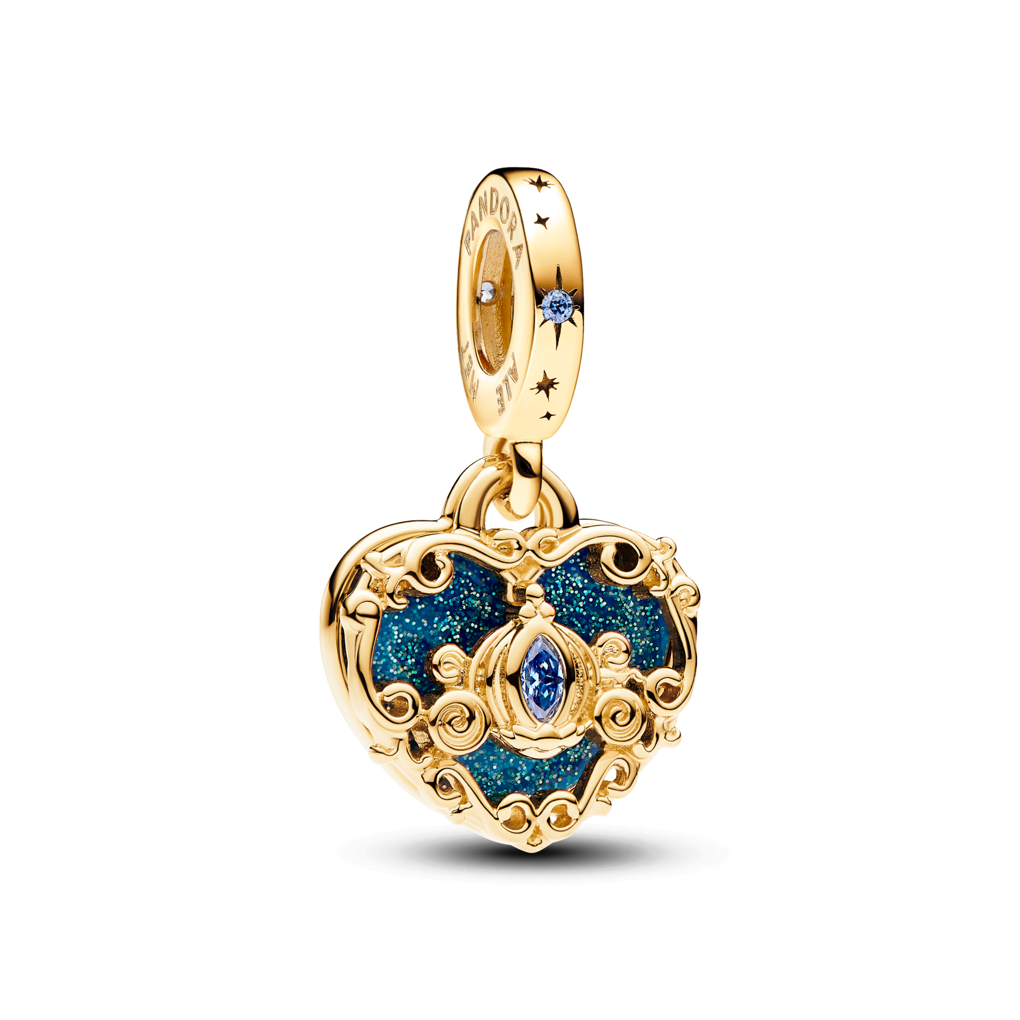 Disney Cinderella's Carriage & Heart Double Dangle Charm