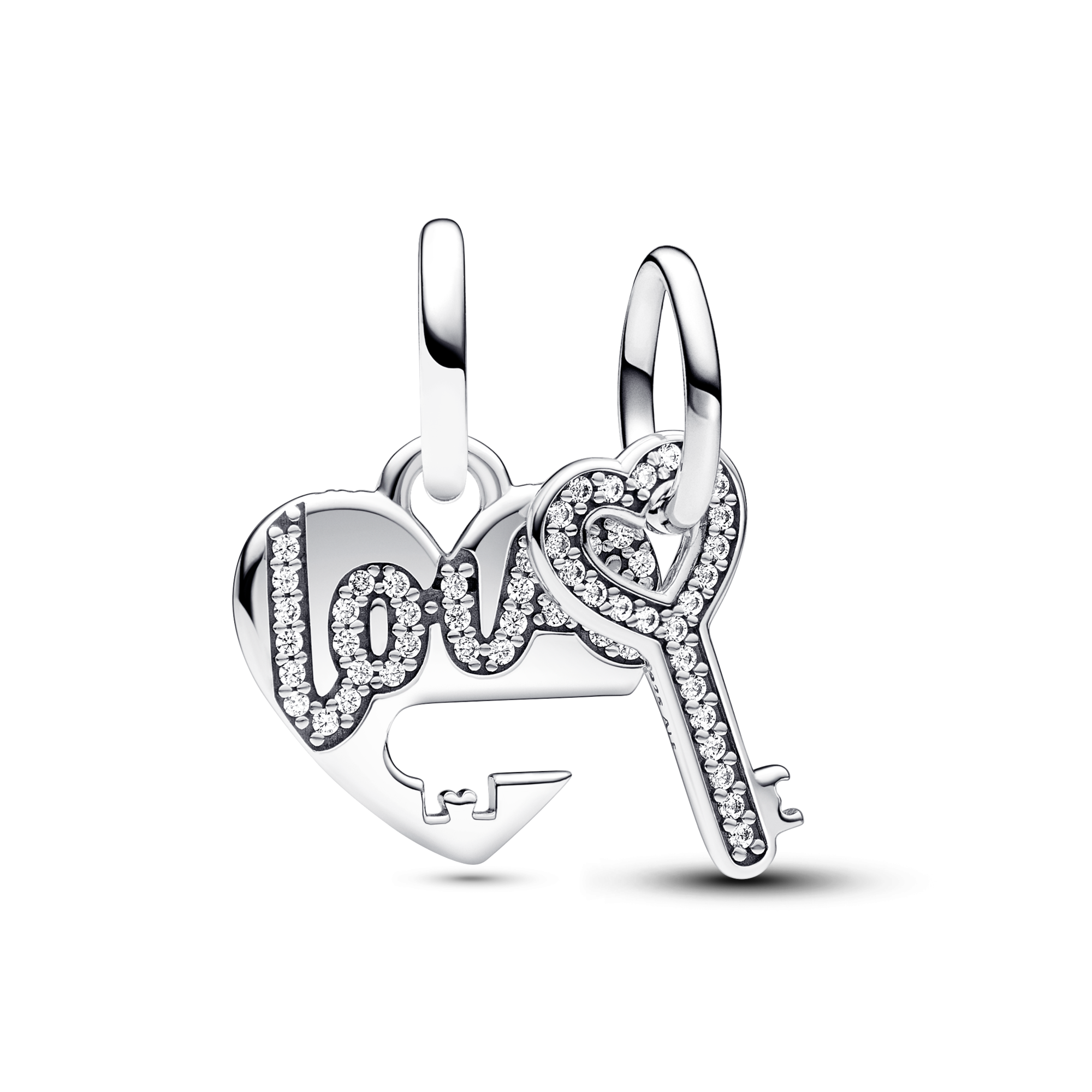 Splittable Heart & Key Dangle Charm
