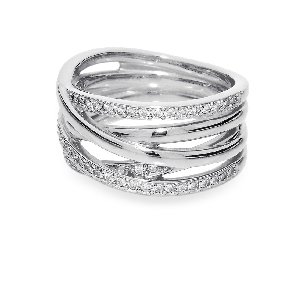 Sparkling & Polished Lines Ring | Pandora US