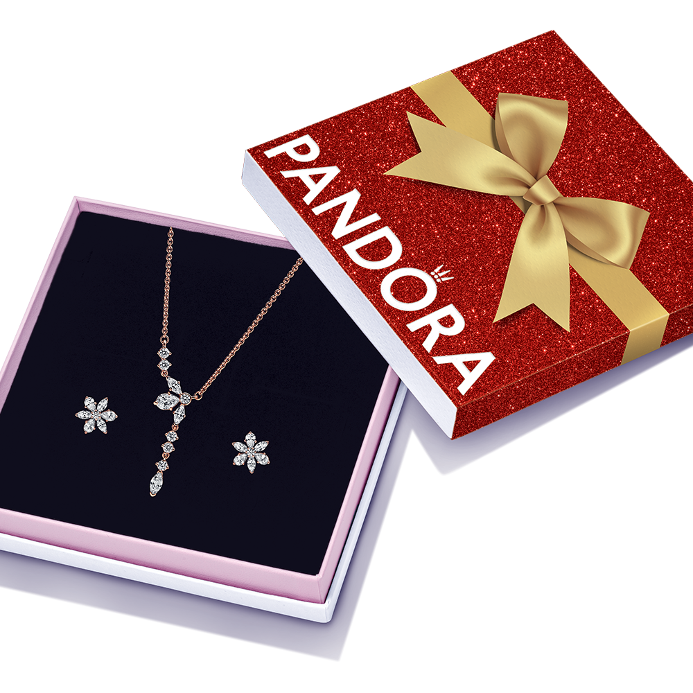 Pandora Infinite Lab-grown Diamond Double Chain Collier Necklace 0.75 carat  tw 14k Gold