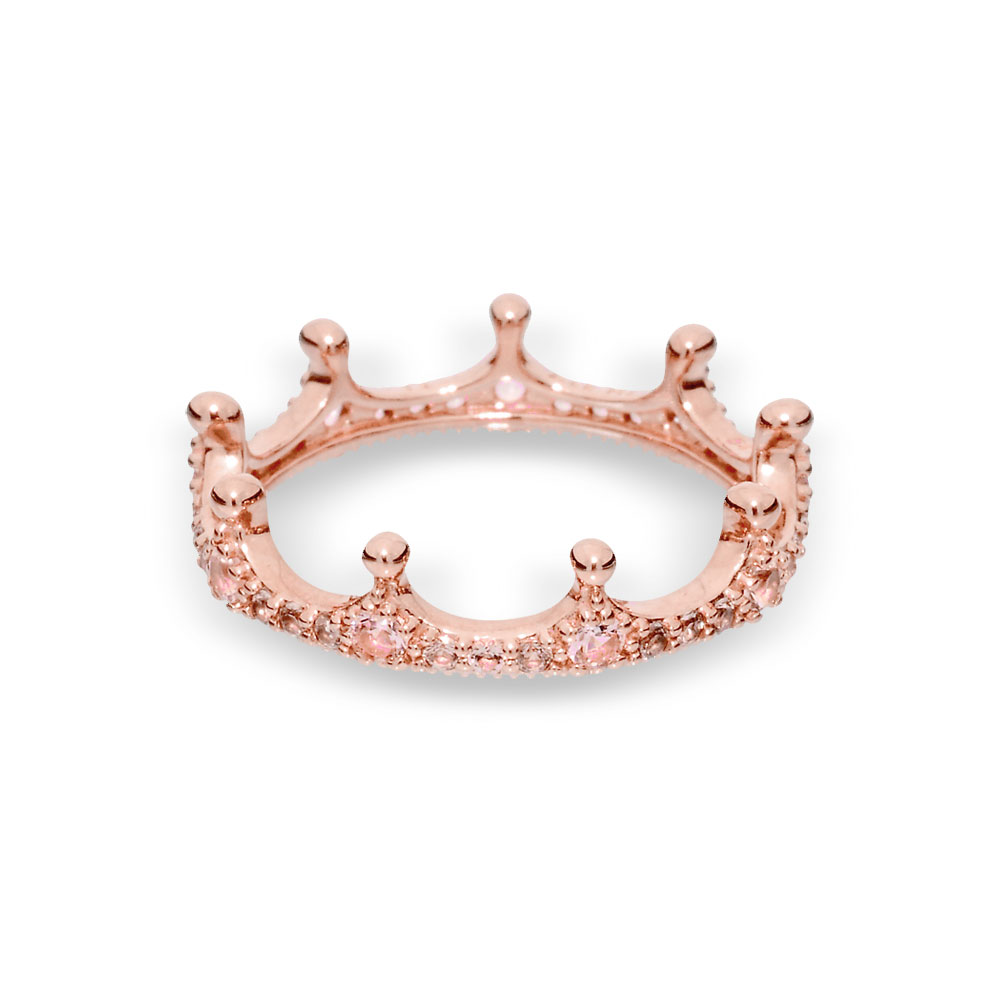 Pink Enchanted Crown Ring in Pandora Rose™ | Rose gold plated ...
